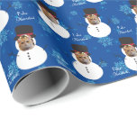 Cat Fun Face Snowman Merry Christmas spanish Wrap Wrapping Paper<br><div class="desc">Check our Shop and find amazing and trendy Gifts ideas design Specially for that Special Latino in your Life. You can personalised this design in the area provided or customising by changing the photo or added your own words. Contact me at jesuisboho@gmail.com if you want to have this design on...</div>