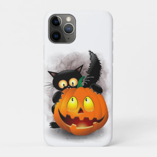 Cat Fun Halloween Character biting a Pumpkin  Case-Mate iPhone Case