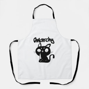 Cat Funny Anarchy Halloween Animals For Women Men Apron
