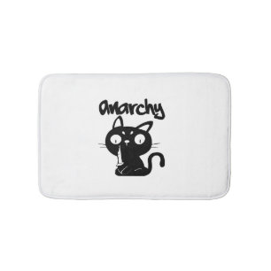 Cat Funny Anarchy Halloween Animals For Women Men Bath Mat