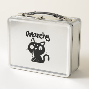 Cat Funny Anarchy Halloween Animals For Women Men Metal Lunch Box