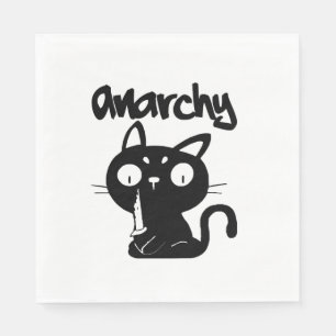 Cat Funny Anarchy Halloween Animals For Women Men Napkin