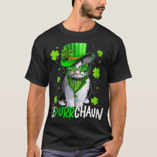 Cat Funny Cat Lover Shamrock St Patricks Day  T-Shirt