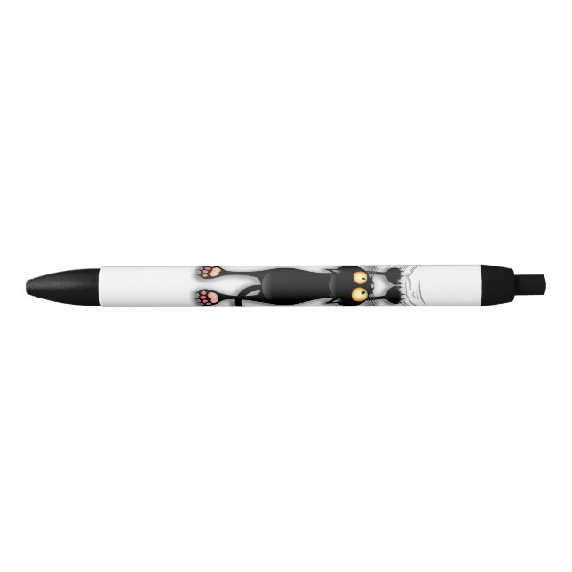 Cat funny Character Scratching Fabric Black Ink Pen (Front)