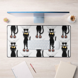 Cat funny Character Scratching Fabric Desk Mat