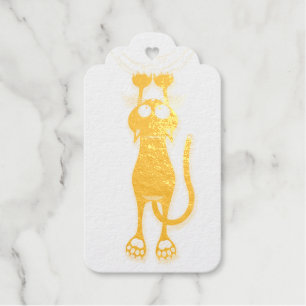 Cat funny Character Scratching Fabric Gift Tags