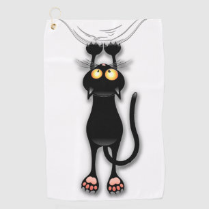 Cat funny Character Scratching Fabric Golf Towel