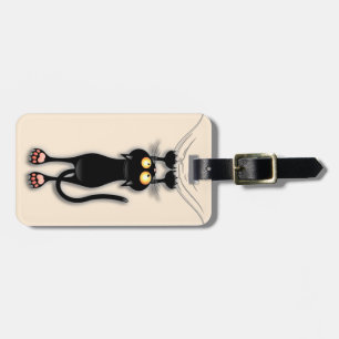 Cat funny Character Scratching Fabric Luggage Tag