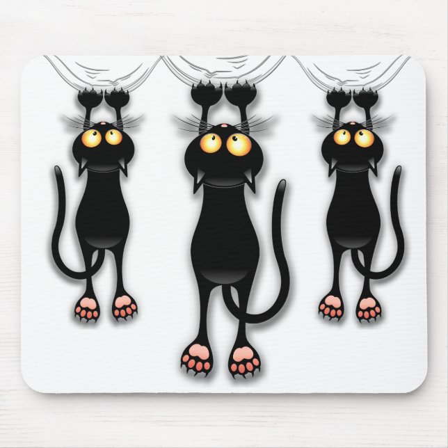 Cat funny Character Scratching Fabric Mouse Pad (Front)