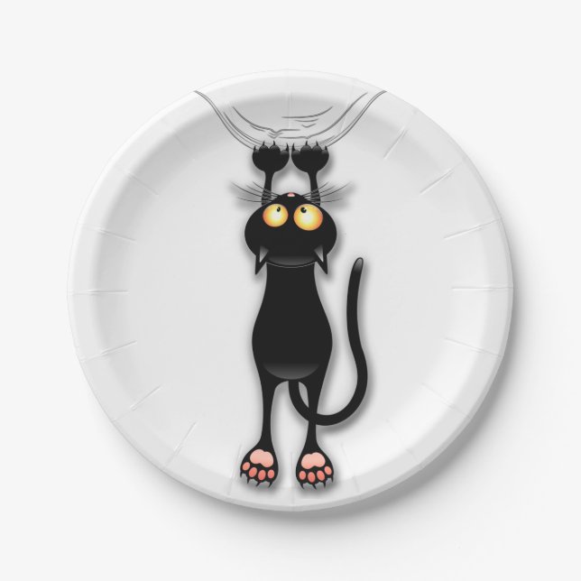 Cat funny Character Scratching Fabric Paper Plate (Front)