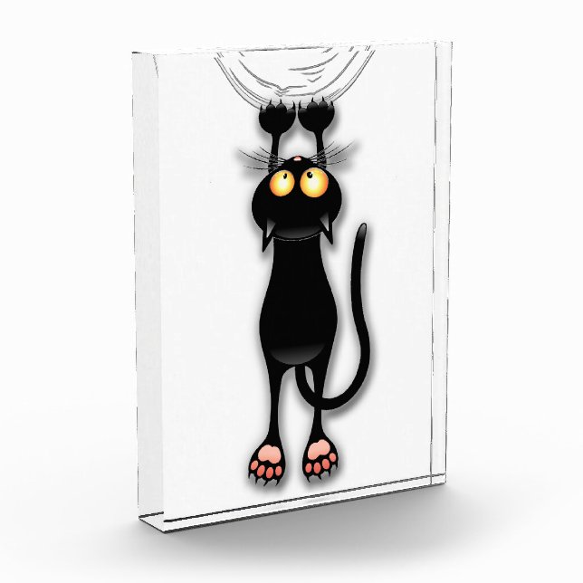 Cat funny Character Scratching Fabric Photo Block (Left)