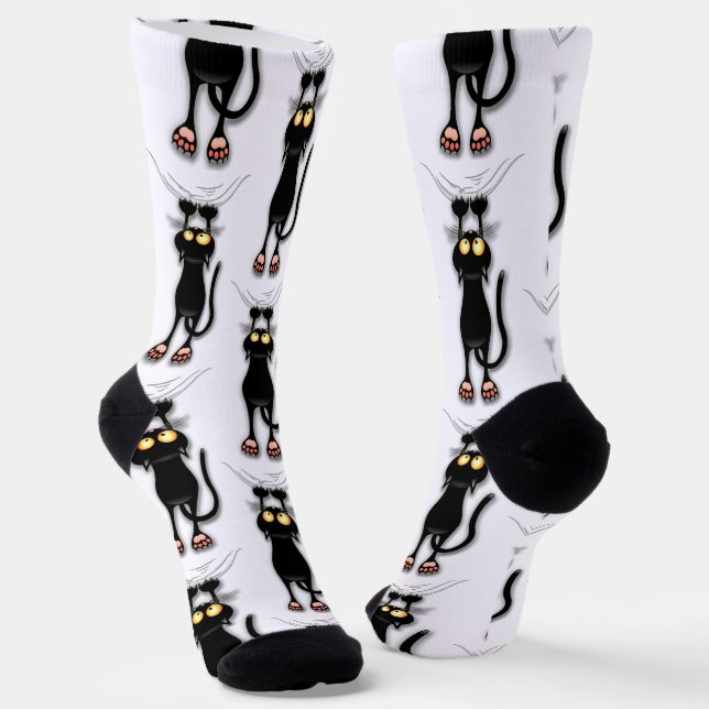 Cat funny Character Scratching Fabric Socks (Angled)