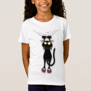 Cat funny Character Scratching Fabric T-Shirt