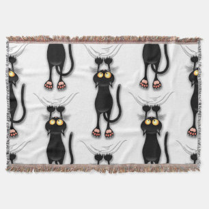 Cat funny Character Scratching Fabric Throw Blanket