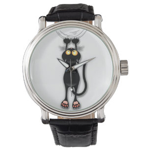 Cat funny Character Scratching Fabric Watch