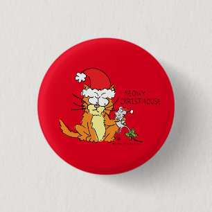Cat Funny Christmas Cartoon Cute Mouse 3 Cm Round Badge