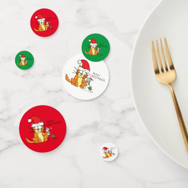 Cat Funny Christmas Cartoon Cute Mouse Confetti (Group)