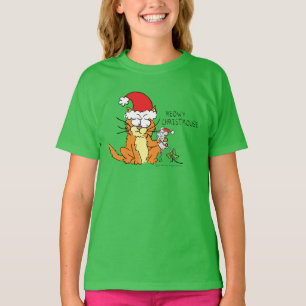 Cat Funny Christmas Cartoon Cute Mouse T-Shirt