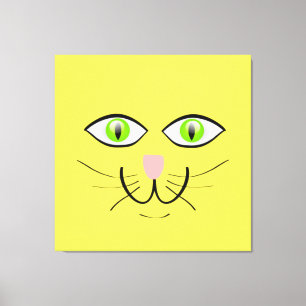Cat Funny Face Cartoon-29034 Canvas Print