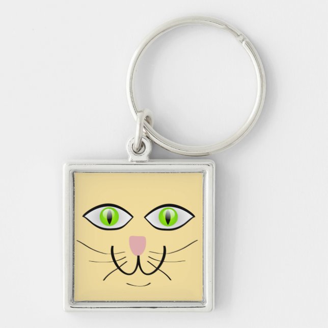 Cat Funny Face Cartoon-29034 Key Ring (Front)
