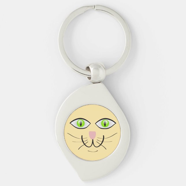 Cat Funny Face Cartoon-29034 Key Ring (Front)