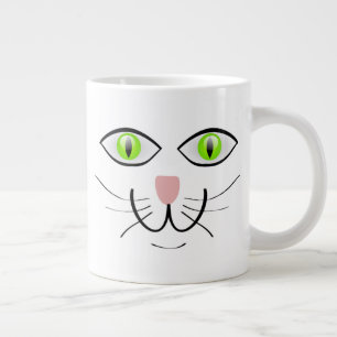 Cat Funny Face Cartoon-29034 Large Coffee Mug