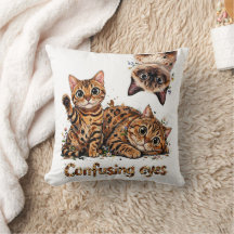 Cat Funny Feline Trio in Bloom pillows kittenKitty