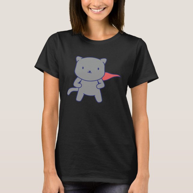 cat funny hero T-Shirt (Front)