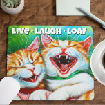 Cat | Funny Kittens Laughing Live Laugh Loaf Cute Mouse Pad<br><div class="desc">Cat lovers funny kitten meowsepads. Two hilarious kittens having a good laugh together,  probably about 'Live,  laugh,  loaf'. Comical cat humour gifts for all ages or for any holiday or occasion. Bright,  colourful and uplifting,  this one is sure to get a laugh from any cat mum or dad.</div>