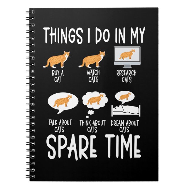 Cat Funny Lady Kitten Humour Cat Lover Notebook (Front)