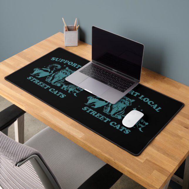 Cat Funny Vintage Racoon Opossum Skunk Desk Mat (Office 2)