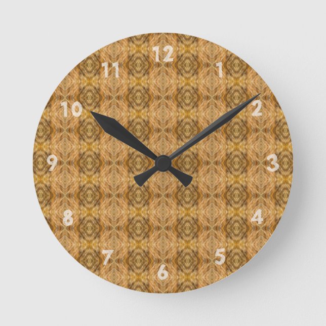 Cat fur pattern round clock (Front)