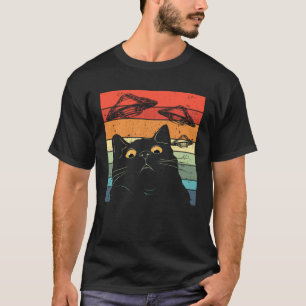 Cat Galaxy Cat Spaceship Alien Cat UFO T-Shirt