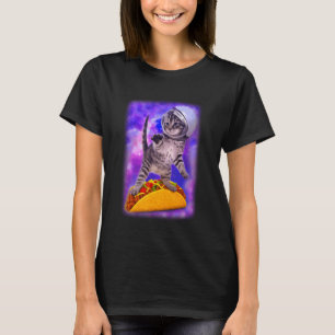 Cat Galaxy Flying Tacos Space Kitty Adventure T-Shirt