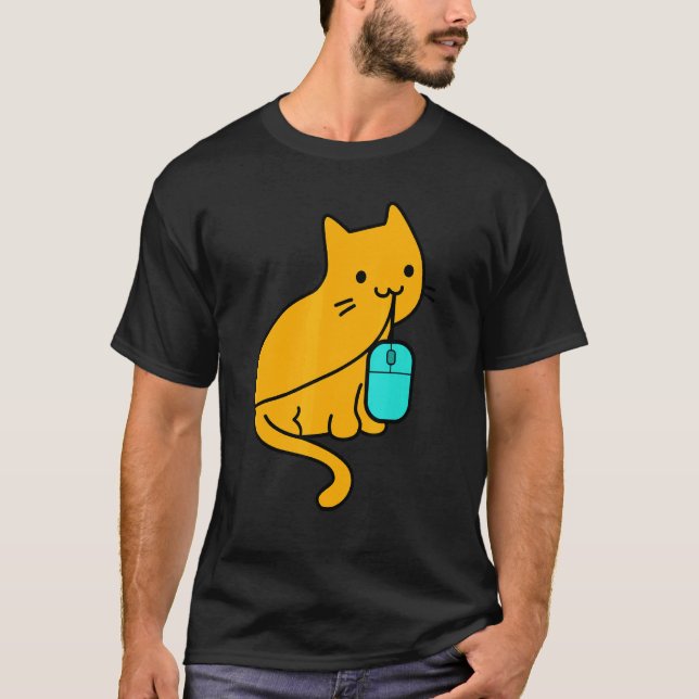 Cat Gamer And Pc Gaming Mouse T-Shirt (Front)