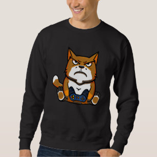 Cat Gamer Cat Video Games Motif  Controller Sweatshirt