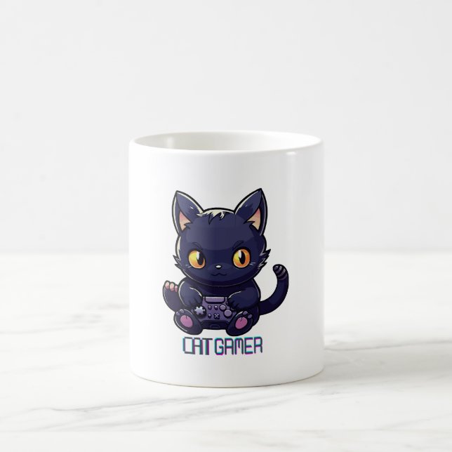 Cat Gamer Coffee Mug (Center)