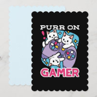  Cat Gamer Design - Purr On Gamer Joystick Art