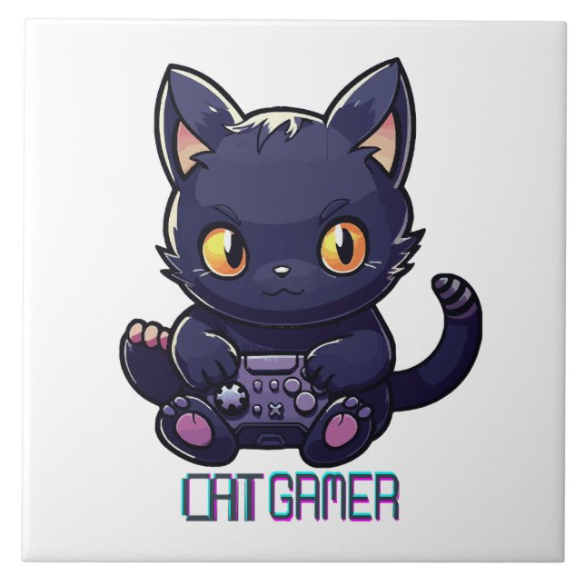 Cat Gamer Tile (Front)