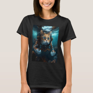 Cat Gaming Underwater T-Shirt