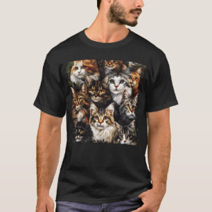 Cat Gang Curious Cats Feline Friends funny T-Shirt