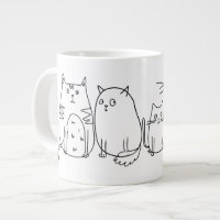 Cat gang Line Art Cartoon illustration