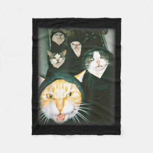 Cat Gang Meme Funny Chaotic Cats Unhinged Feline H Fleece Blanket
