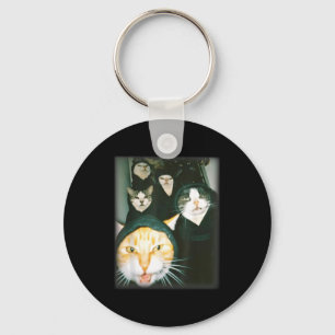 Cat Gang Meme Funny Chaotic Cats Unhinged Feline H Key Ring