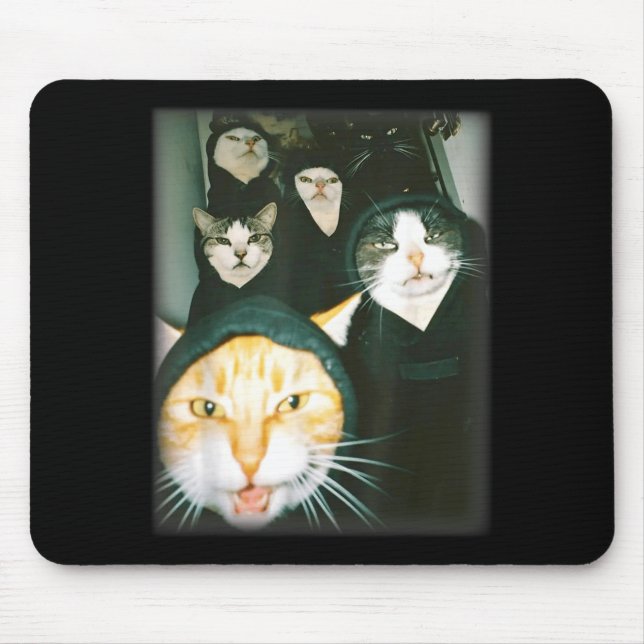 Cat Gang Meme Funny Chaotic Cats Unhinged Feline H Mouse Pad (Front)