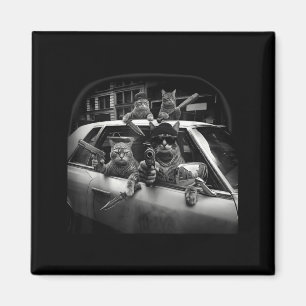 Cat Gang Meme Silly Cat Meme Trendy Funny Gangster Magnet