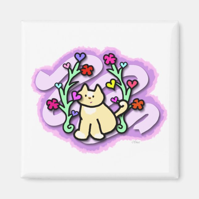 Cat Garden Filled with Love and Colour Magnet (Front)