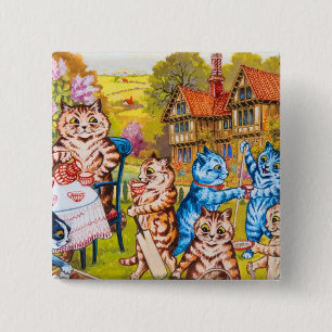 Cat Garden Party 15 Cm Square Badge