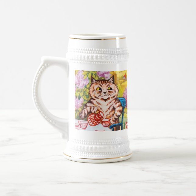Cat Garden Party Beer Stein (Left)