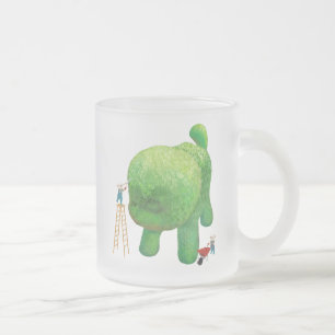 Cat Gardeners and Green Animal Bush Frosted Glass Coffee Mug